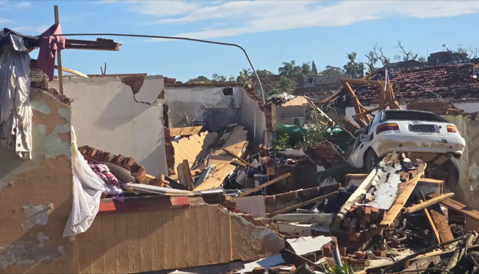 ‘Tornado-like’ storm devastates town in South Africa